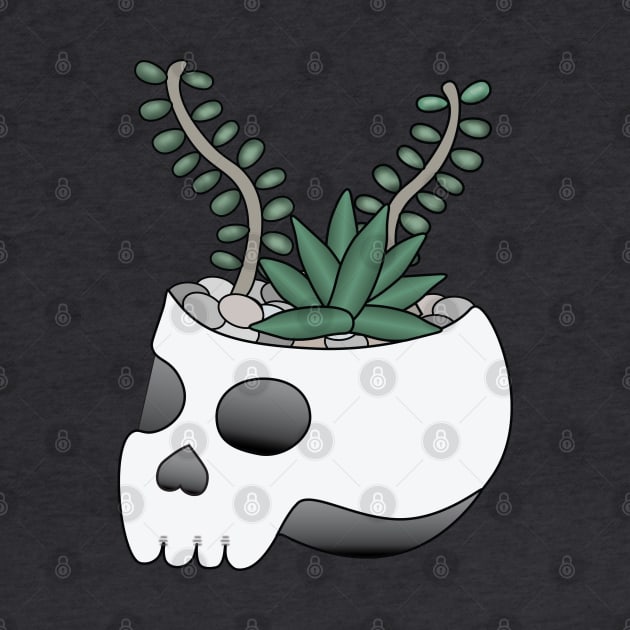 Succulent Skull Planter, folk punk, dark art by LemonatiDesign